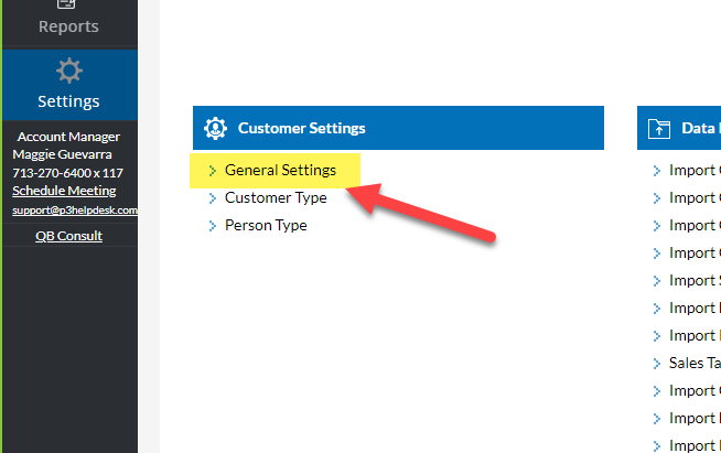 Customer General Setting