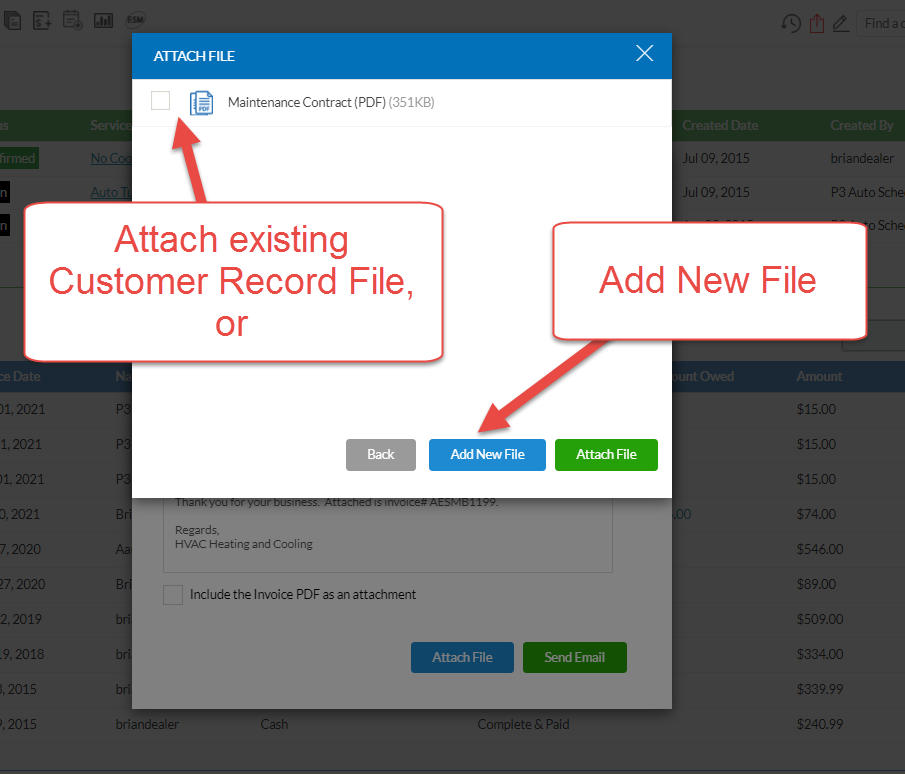 Add Existing File or Attach New File