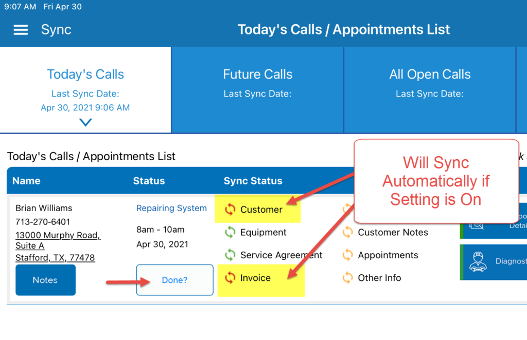 HVAC App - New Data Will Sync