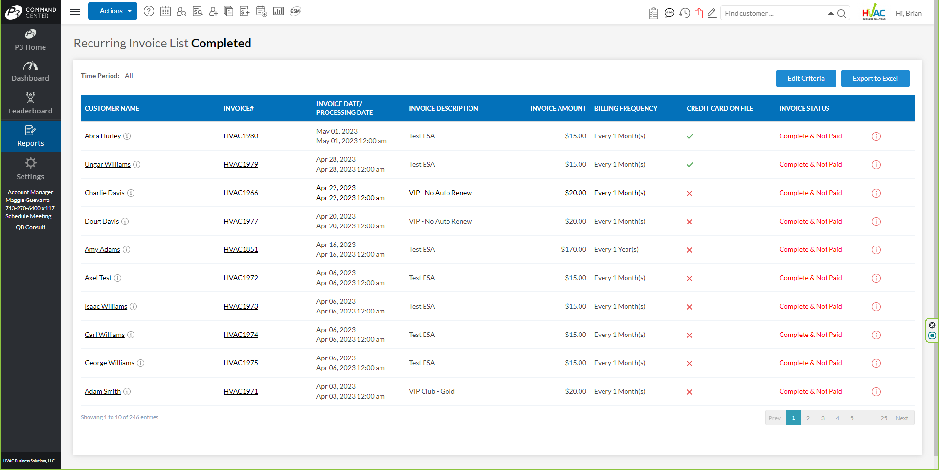 Complete and Not Paid Results