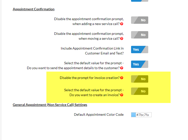 Create Invoice Dispatch Setting