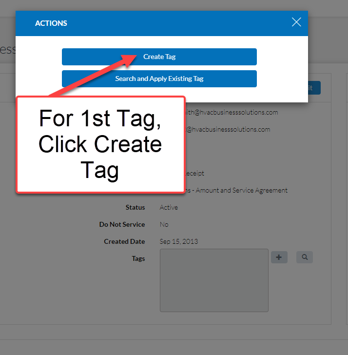 Customer Record - Add Tag Options