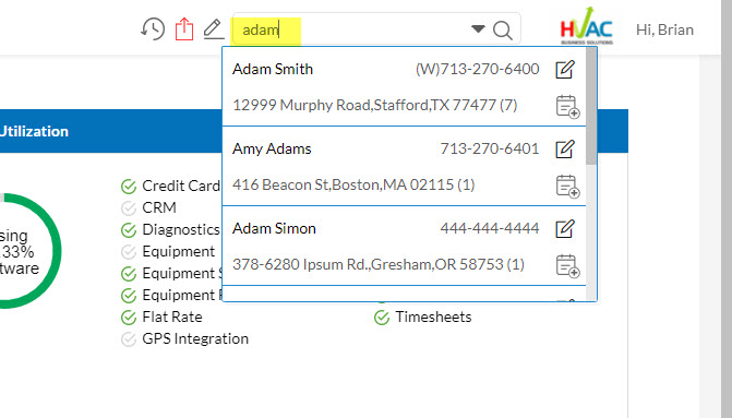 Customer Search Example