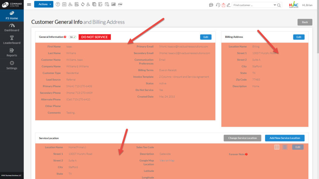 How the Customer Displays when the Customer is Flagged