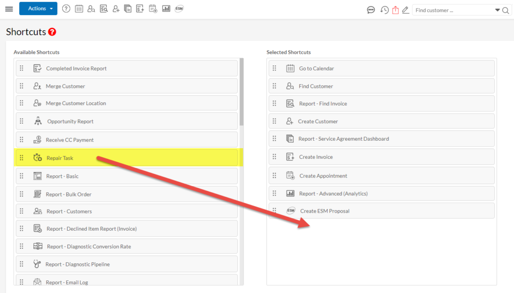 Drag Option to Your Tool Bar