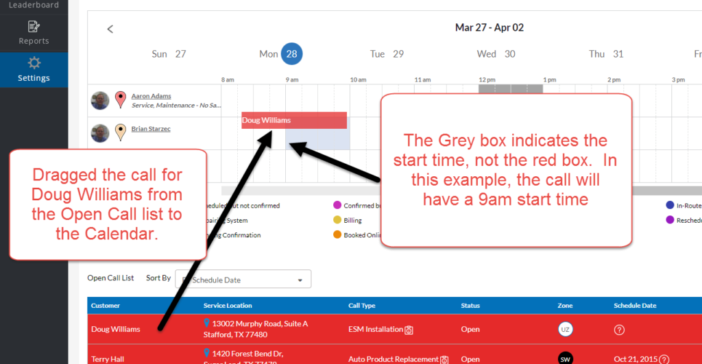 Drag and Drop from Open Call List