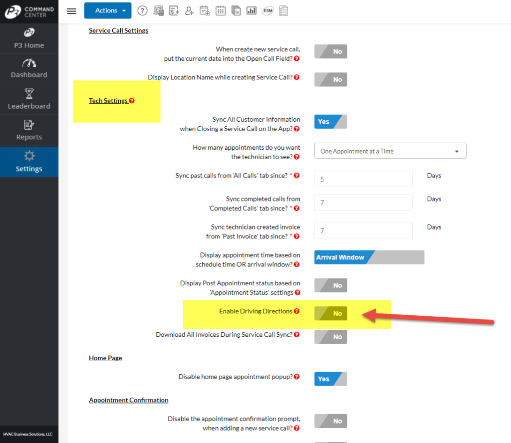 HVAC Dispatching Software Enable Driving Directions