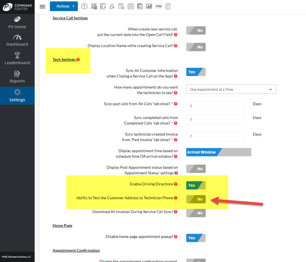 HVAC Dispatching Software Text Address to Technician Phone