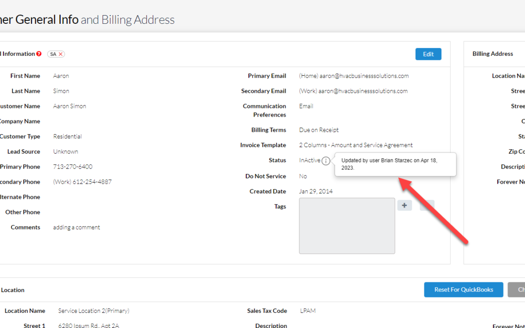 Tuesday Tool Tip – Customer In Active Details