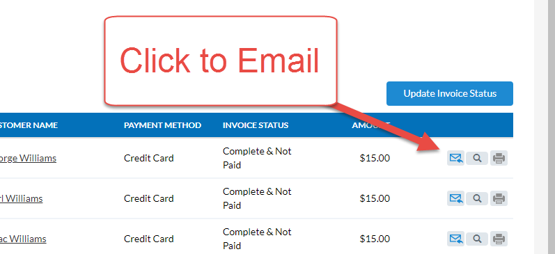 Invoice Report Click to Email