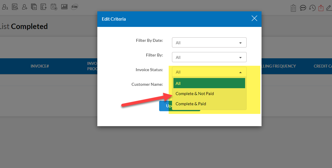 Invoice Status Options