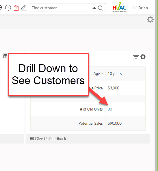 Link to See Customers with Old Equipment