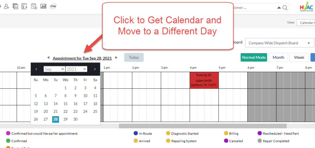 Move Call to Different Day