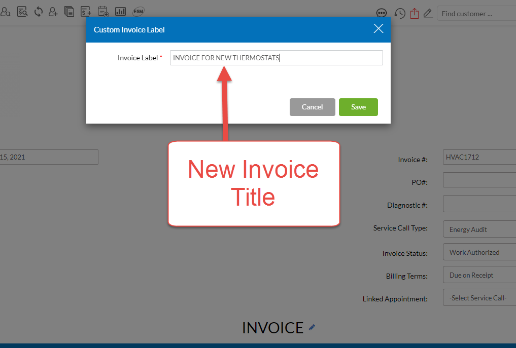New Invoice Title