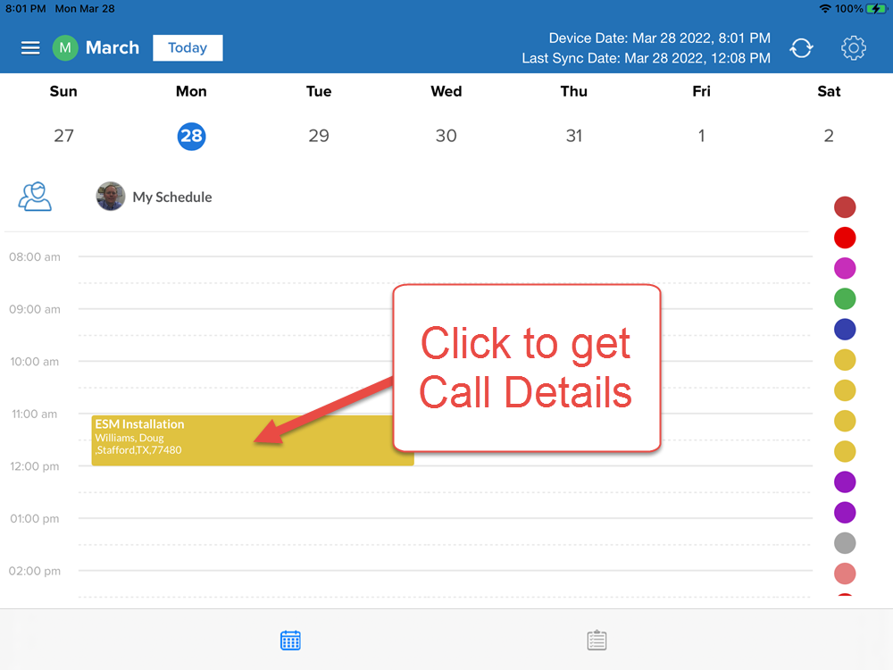 Click to View Call Details