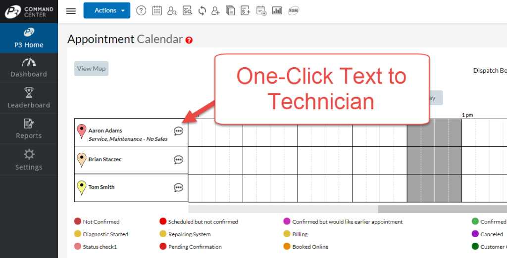 One Click Text to Technician