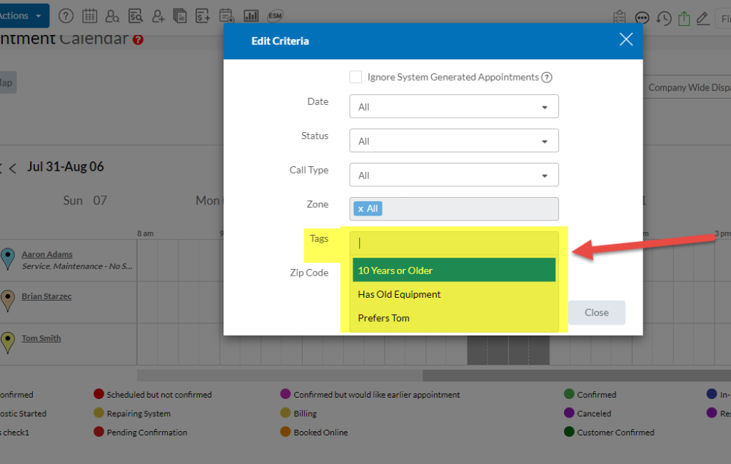 Open Call List - Search by Tag