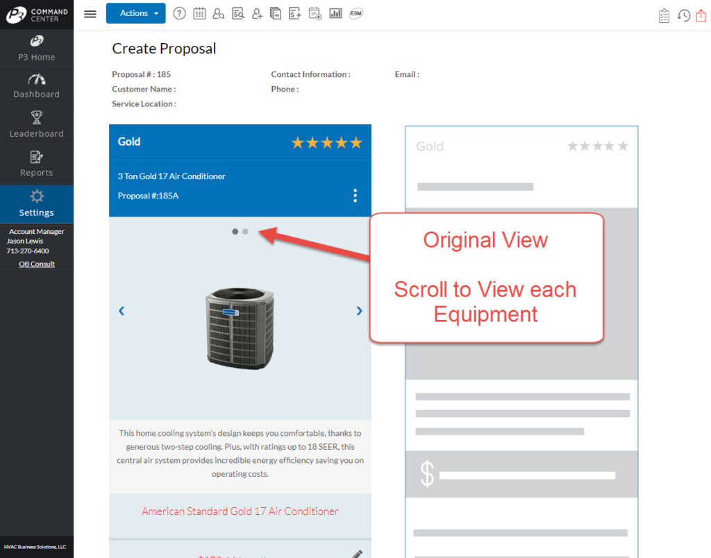 Equipment Proposal - Scroll View