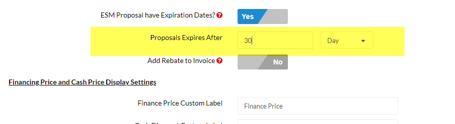 Proposal Expiration Date