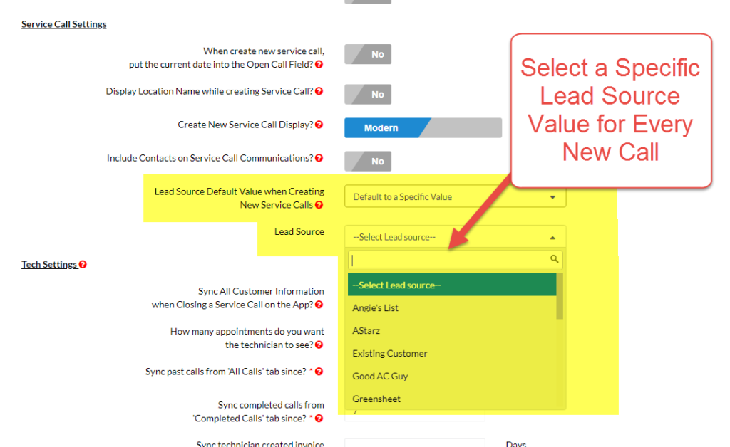 Select Specific Lead Source Value