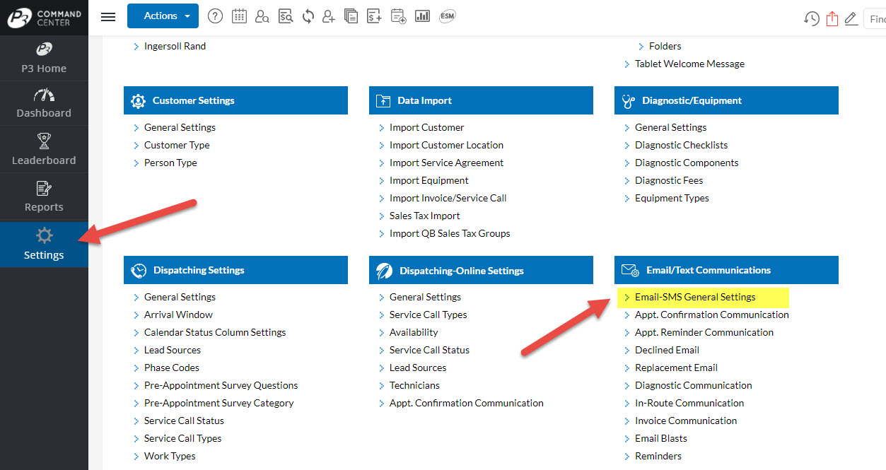 HVAC Dispatching Settings