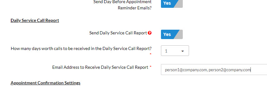 Determine who receives the daily report