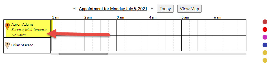 Skill Set Displayed in Calendar