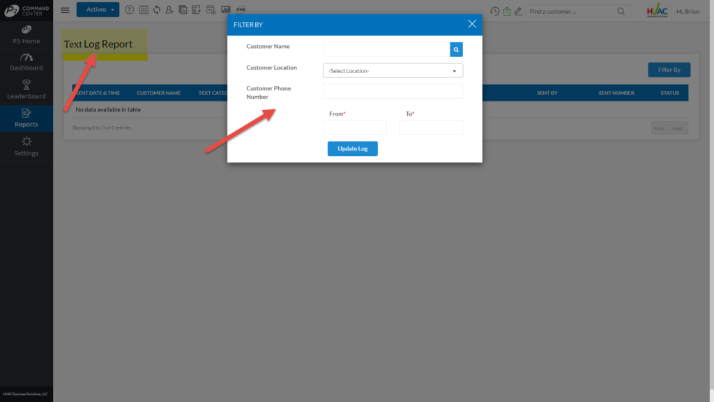 Text Log Report Filters