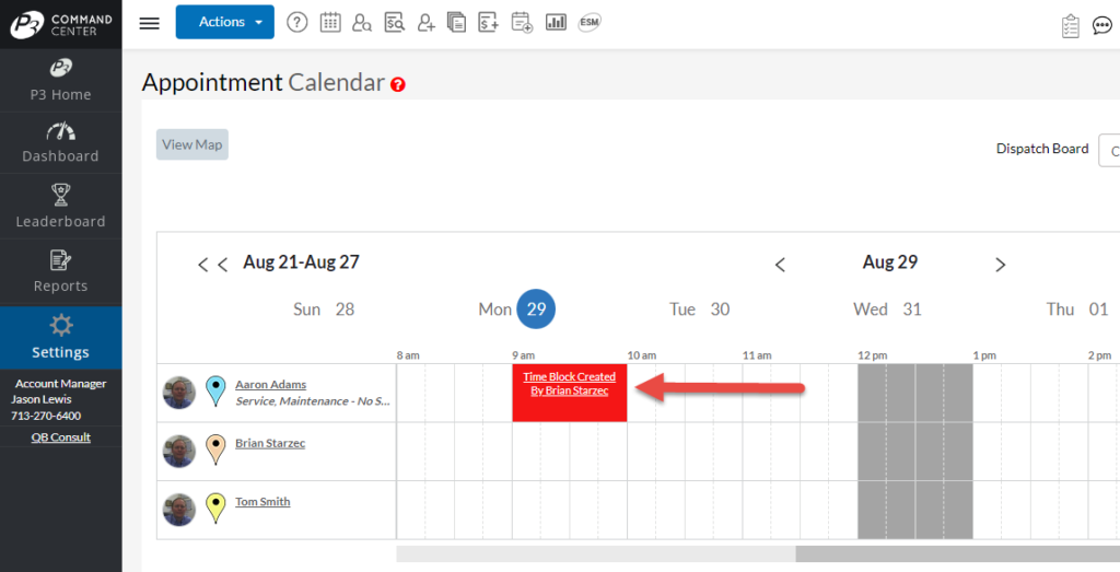 Time Block Display on Calendar