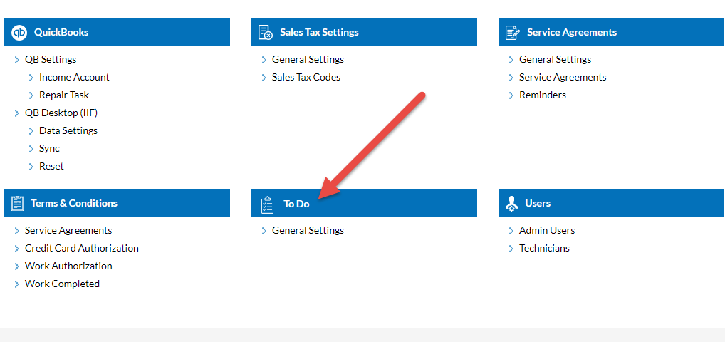 To Do List Settings Location